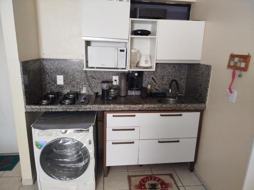 Køkken eller tekøkken på Flat beira mar de Tambaú