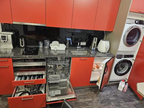 Nhà bếp/bếp nhỏ tại Privat Grosse Zimmer-Merkur- in Altstadt Chur