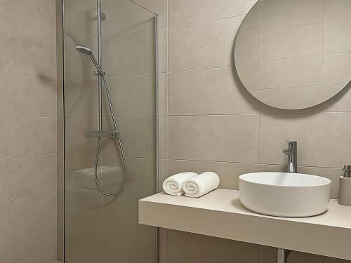 Koupelna v ubytování Tirola Hütte