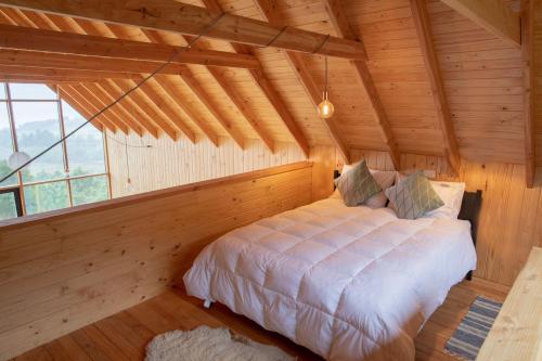 Postel nebo postele na pokoji v ubytování Hermosa cabaña en Dalcahue - Chiloé