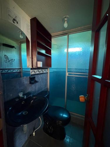 a bathroom with a sink and a toilet at Apartamento Monterrey in Monterrey