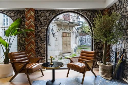 Χώρος καθιστικού στο Old Stone Hotel Skopje