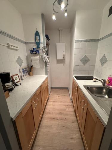 Kuchyň nebo kuchyňský kout v ubytování Waterfront apartment - Plage des Mouettes