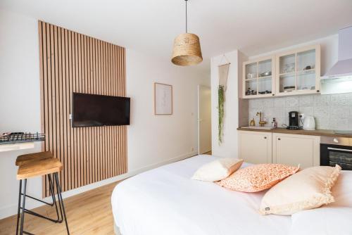 Η κουζίνα ή μικρή κουζίνα στο Charmant studio au cœur de Saint-Brieuc