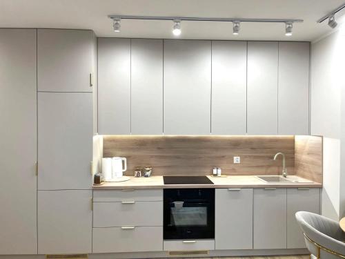 Kuchyň nebo kuchyňský kout v ubytování Apartament DanHouse 5