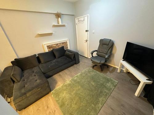 Телевизор и/или развлекательный центр в Cozy flat, 2 bedrooms and one living-room, close to Euston Square and Mornington Crescent Stations