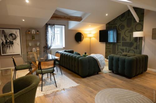 Χώρος καθιστικού στο Les Loges de Brou