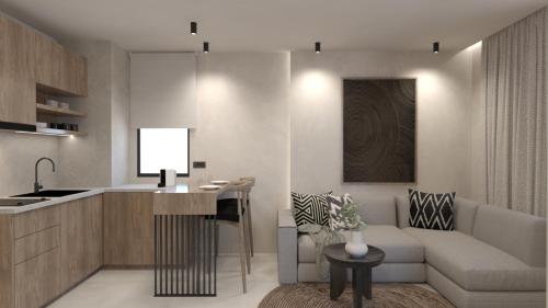 Kuchyň nebo kuchyňský kout v ubytování NAMA Suites