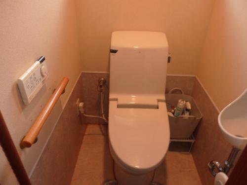 a bathroom with a toilet and a sink at ゲストハウス五郎平 in Nagahama
