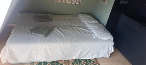 a bed with two pillows on it in a bedroom at Divčibarski kutak in Divčibare