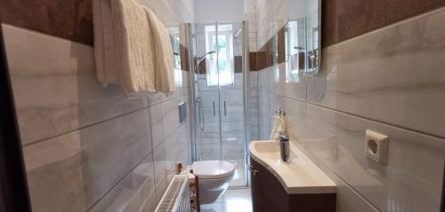 Koupelna v ubytování Charmante Zollhaus-Wohnung - 2 bis 3 Gäste nähe Schweiz