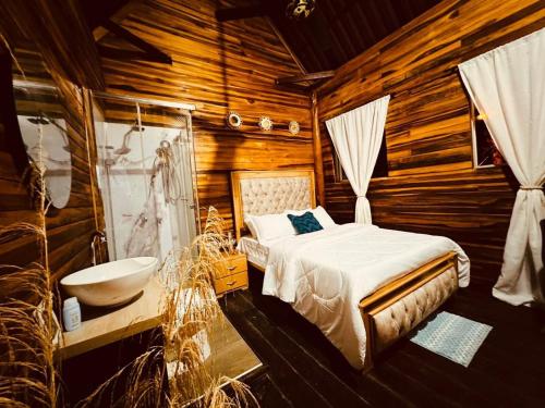 Et badeværelse på Arrecife Eco Cabañas Palomino