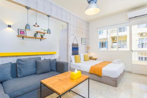Χώρος καθιστικού στο Ideal - Cozy Studio & Balcony in Mar Mikhael