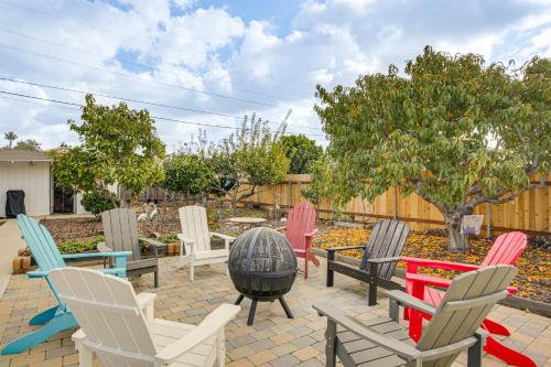 a group of chairs sitting on a patio at Breeze by the Marina Chula Vista Getaway! in Chula Vista