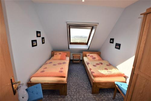 Ένα ή περισσότερα κρεβάτια σε δωμάτιο στο Bernstein-Chalet oben