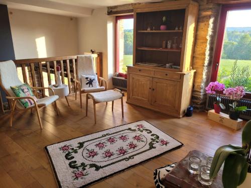 Χώρος καθιστικού στο Lodge de La Vallée