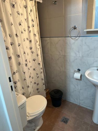 Ένα μπάνιο στο Apartamento 2 dormitorios, piscina, bicis, parrilla en corazon de maipu