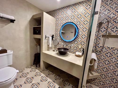 Ένα μπάνιο στο Hotel Mansion Iturbe