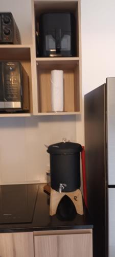 Η κουζίνα ή μικρή κουζίνα στο Loft vista 23 zona 10 parqueo balcón gym