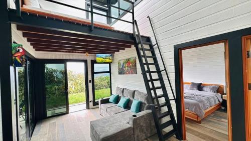 Postel nebo postele na pokoji v ubytování Paraiso Terrenal Chalet