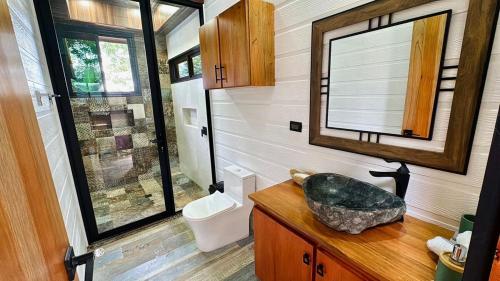 Koupelna v ubytování Paraiso Terrenal Chalet