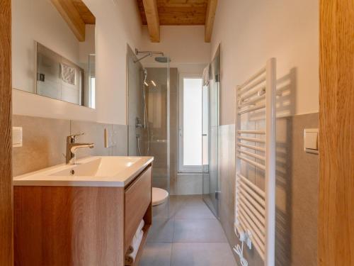 a bathroom with a sink and a toilet at Grebenzen Lodge 51 in Sankt Lambrecht