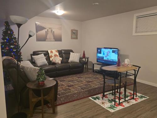 Posezení v ubytování The Peaceful Lower Loft