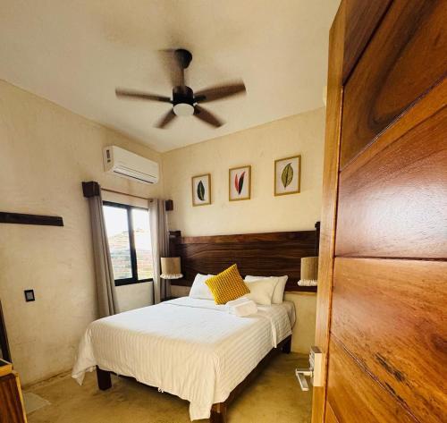Ένα ή περισσότερα κρεβάτια σε δωμάτιο στο Casa Hamaca Nayarit
