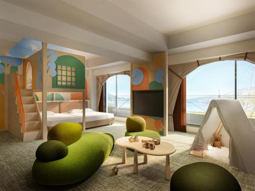 En eller flere senge i et værelse på Izumigo AMBIENT Tateshina Hotel