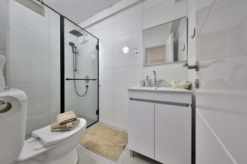 Koupelna v ubytování הבית היווני על הים Greek House