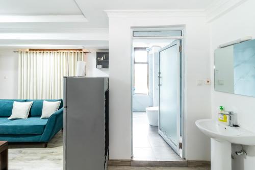 Posezení v ubytování Arabel Riverside Apartment with Swimming Pool