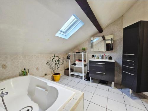 Koupelna v ubytování La Plasse, appartement familial au centre de Roanne