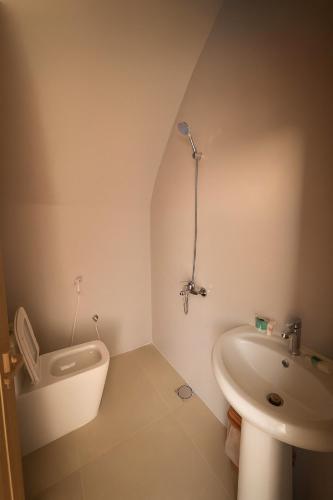 BadīyahにあるGalaxy chaletの洗面台とトイレ付きの小さなバスルーム
