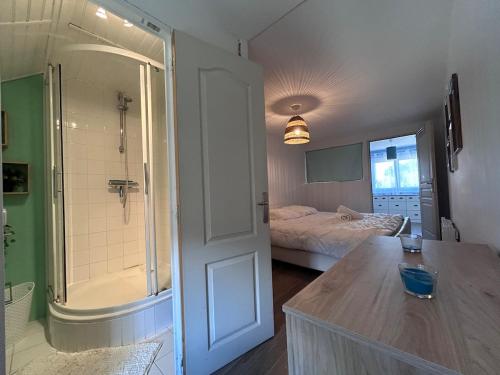 Ένα μπάνιο στο Charmante maison à Pourrain