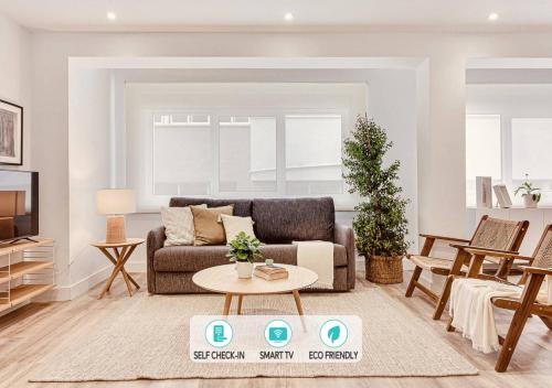 Et opholdsområde på Main Street Deluxe