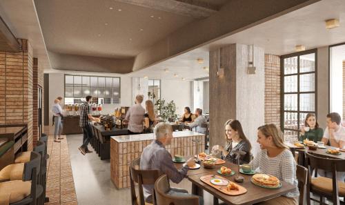 uma representação de um restaurante com pessoas sentadas às mesas em Tokyu Stay Shibuya Ebisu em Tóquio