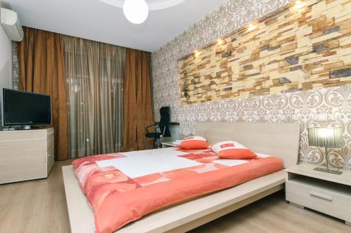 Ένα ή περισσότερα κρεβάτια σε δωμάτιο στο One bedroom, Luxury, 13 Khreshchatyk str, Maidan