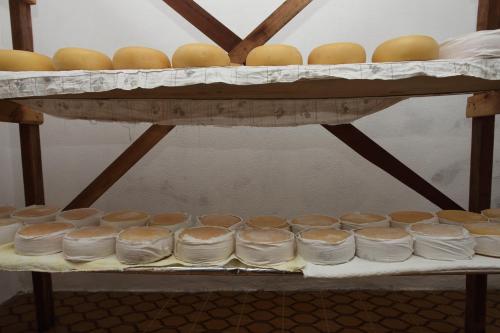 a shelf filled with eggs on a table at INATEL Vila Ruiva in Vila Ruiva