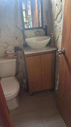 Koupelna v ubytování Cabaña descanso