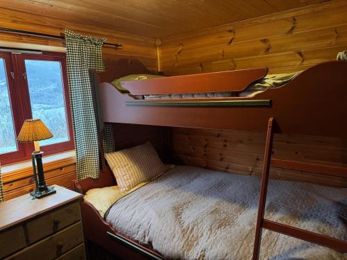 Кровать или кровати в номере Beautiful Cabin With Infrared Sauna in Myrkdalen