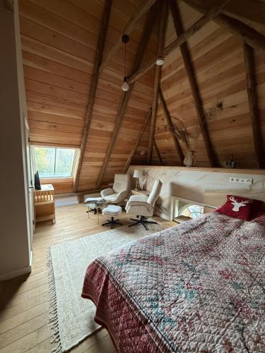 Postel nebo postele na pokoji v ubytování Nanas Scheune