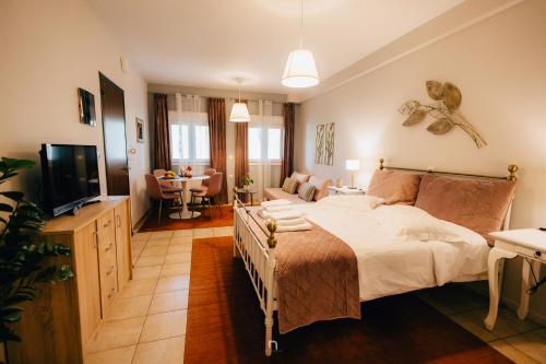 TV a/nebo společenská místnost v ubytování Αγροικία Mυλόδεση