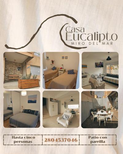 a collage of different pictures of a room at Miro del Mar in Puerto Pirámides