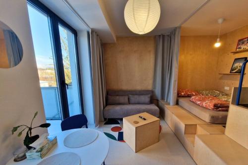 Χώρος καθιστικού στο Super apartmán