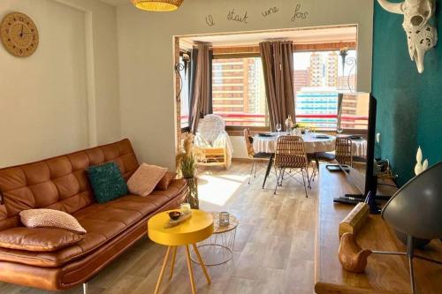 Stylish flat swimming pool parking near the beach