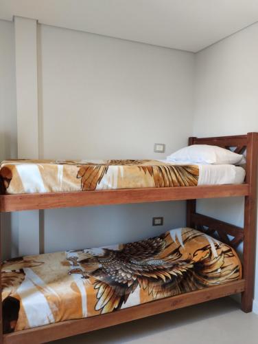two bunk beds in a room with at Apart Ezeiza F- hasta 5 personas con cochera in Tristán Suárez