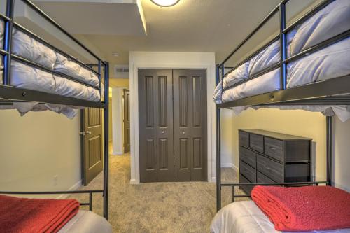 a bedroom with two bunk beds and a closet at Daybreak Haven Red Lodge in Red Lodge