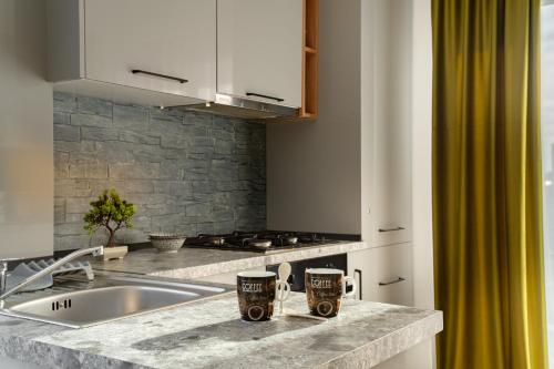 Køkken eller tekøkken på Sika Buzz Premium Apartment-New on Booking!