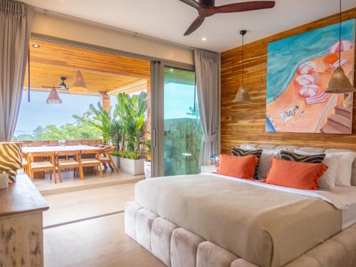 Ένα ή περισσότερα κρεβάτια σε δωμάτιο στο Hidden Gem The Palms 6Br Sea View Private Pool