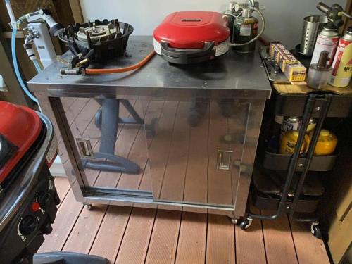 a table in a kitchen with a blender on it at Tateshina Infinity Grand - Vacation STAY 40443v in Yukawa